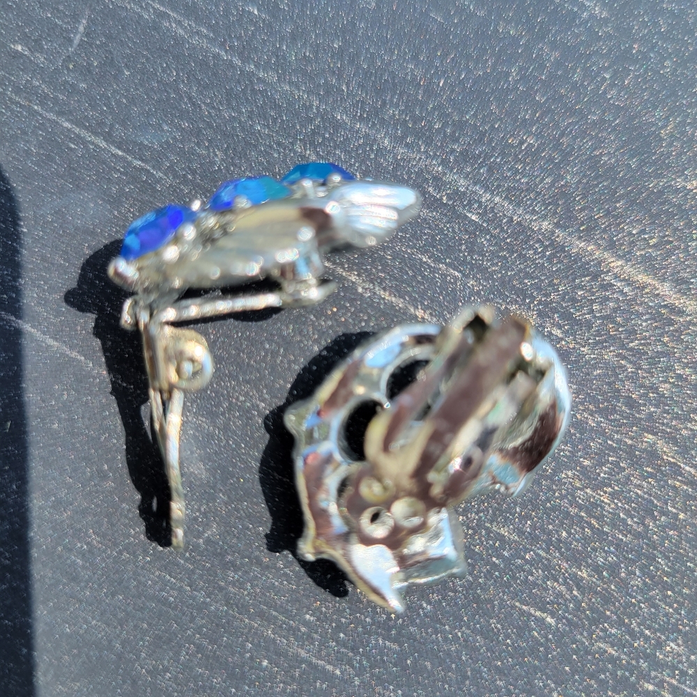 Contemporary Clip-On Earrings ~ 4pr ~ Rhinestones ~ Craft ~ Re-purpose ~ Upcycle - Picture 12 of 16